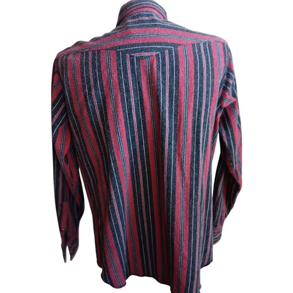 Men's 17x36 XL Vintage Wrangler Western Shirt Regular Fit X-Long Tails Striped - Picture 6 of 7